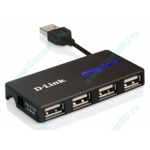 Карманный USB 2.0 концентратор D-Link DUB-104 в Рубцовске, USB хаб DLink DUB104 (Рубцовск)