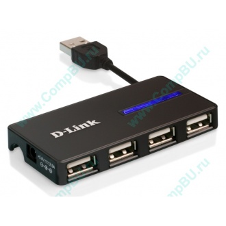 Карманный USB 2.0 концентратор D-Link DUB-104 в Рубцовске, USB хаб DLink DUB104 (Рубцовск)