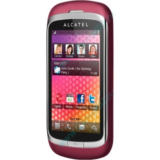 Красно-розовый телефон Alcatel One Touch 818 (Рубцовск)